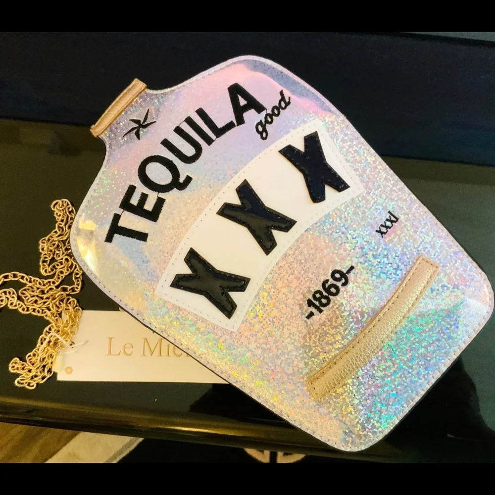 TEQUILLA Bag ❤️ BLOWOUT SALE❤️ FUN NOVELTY HANDBAG  SILVER PURSE CROSSBODY - Picture 6 of 7